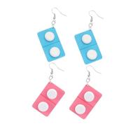 Garneck 2paires Boucles Oreilles Créatives Pendantes Design Tableau Médical Cadeau pour Infirmière Vert et Rose