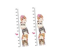 Garneck 2pièces Autocollants Muraux De Hauteur Forme De Chat Stickers Décoratifs Pour Maison Murs Et Fenêtres Faciles à Appliquer Retirer