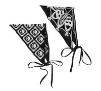 Garneck 2pièces Bandana Au Crochet Avec Motif Crâne Style Gothique Pour Cheveux Lot De Foulards Triangulaires