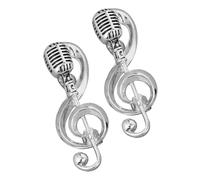 Garneck 2pièces Broche Musicale Forme De Note Microphone Lot D’épingles De Revers Pour Vêtements Accessoire Décoratif Pour Amateurs De Musique