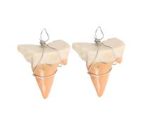 Garneck 2pièces Lot De Pendentifs Forme Dent De Requin Breloques Porte-clés Décoration Bijoux Dents De Requin