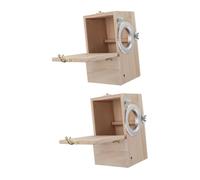 Garneck 2pièces Nid pour Oiseaux Bois Boîte De Couvaison pour Perruches Nichoir Pratique avec Accès Facile pour Nettoyage pour Élever des Oiseaux Et La Curiosité