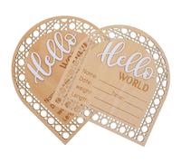 Garneck 2pièces Panneau Annonce de Naissance Bois avec Prénom de Panneau Bonjour le Monde Né Décoration Chambre