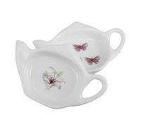 Garneck 2pièces Porte-Sachet de Thé Céramique Assiette à Sachets de Thé Repose-cuillère Forme de Théière Plat pour Sachets Repose-sachets pour Table