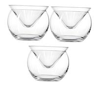 Garneck 3 Ensembles Bol Verre Transparent avec Double Compartiment Réfrigérant Saladier Apéritif pour Crevettes Desserts et Cocktails Bol Stable pour Fruits et Glaces