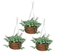 Garneck 3 Mini Doll House Decorations Usine Plantes Maison de Plein air Fausse Plante Petite Parure Accessoires de scène Miniature Mini décor résine Green