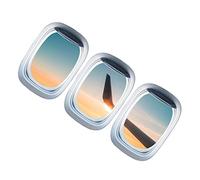 Garneck 3 Pièces Amovible Autocollants 3D Autocollants 3D Stickers Muraux Avion Fenêtre Avion Fenêtre S'Accroche 3D Paysage Mur Décor Sticker Verre Autocollant Papier