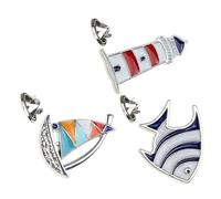 Garneck 3 pièces Broche Marine Style Nautique avec Poisson Tropical Voilier et Phare Clip Décoratif pour Femmes pour Fêtes Mariages et Tenues Décontractées