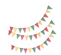 Garneck 3 Pièces Guirlande de Fanions Jute Rustique Bannière Triangulaire Colorée pour Décoration Photo Booth Fête Foraine Mariage et Réception