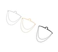 Garneck 3 Pièces Lot de Pinces à Col Cuivre avec Chaîne Double U Clips Légers et Élégants pour Cravate Homme Accessoires Portables pour Costumes et Chemises Formelles