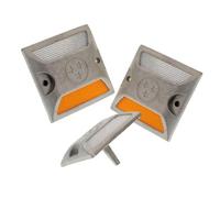 Garneck 3 pièces Marqueurs Réfléchissants de Bord de Route Aluminium Résistant Balises de Signalisation pour Allées Parkings et Urgences Haute Visibilité et Installation Facile