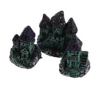 Garneck 3 Pièces Miniature Aquarium Resin Castle Ornaments Compact Medieval Fish Tank Decorations for Underwater Landscape and Reptile Habitats