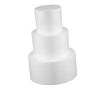 Garneck 3 Pièces Modèles de Gâteau Mousse Ronds Supports pour Décoration Gâteau de Mariage Dummies Réalistes pour Entraînement Pâtisserie et Photo