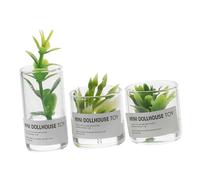 Garneck 3 Pièces Plantes Miniatures Lot de Décorations pour Maison de Accessoires de Jardin Miniature pour Créer Une Ambiance Romantique et Colorée