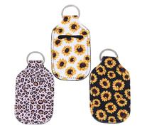 Garneck 3 Pièces Porte-clés Porte-lotion 30 Ml en Néoprène Portable avec Anneau Design pour Rangement Facile et Transport Pratique Quotidien