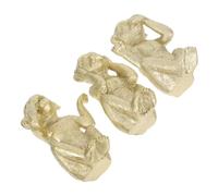 Garneck 3 pièces Set de Figurines Singes Résine Décoratives Ornements Animaux de Bureau avec Surface Lisse Sculptures de Table Stables et Tactiles pour Décoration Intérieure