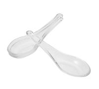 Garneck 3 Pièces Transparent Glass Dessert Spoons Reusable Asian Tableware For Soup Yogurt Hot Kitchen Essentials For Dining And Buffet Serving