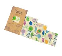 Garneck 3 pièces Wraps Alimentaires Coton Biologique avec Cire Abeille Réutilisables Tissus de Conservation pour Fruits Fromage et Snacks Protection Fraîcheur Écologique