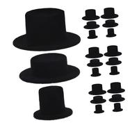 Garneck 30 pièces Lot de Mini Chapeaux Forme Noirs pour Poupées Accessoires DIY Légers et Décoratifs Variés Grand Moyen Petit pour Création Manuelle