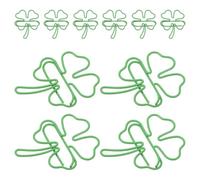 Garneck 30 Pièces Trombones Multifonctions Décoration Charmante en Métal Vert de Trèfle à Quatre Feuilles, Accessoires Mignons et Sécurisation des Notes pour Scrapbooks et Cahiers