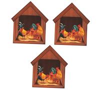 Garneck 3pièces Autocollant Mural Animaux Coq Stickers Décoratifs Pour Chambre Salle De Jeux Et Salon Facile à Poser Retirer Pour Décoration