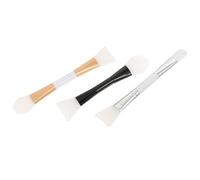 Garneck 3pièces Pinceaux Applicateurs Silicone Visage Brosse Double Embout DIY pour Masque Facial Mélangeur de Boue pour Soins Peau Réutilisable et Facile à Nettoyer Couleur Aléatoire