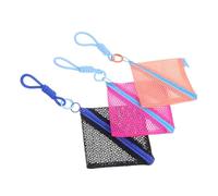 Garneck 3pièces Trousse de Maquillage Portable Filet Petite Pochette Zippée pour Cosmétiques Accessoires de Monnaie et Clés