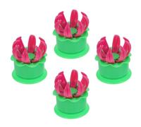 Garneck 4 Moules à Pâtisserie Manuels Rouges pour Brioches Vapeur, Moules à Petits Pains et Raviolis, Ustensiles Cuisine Réutilisables Faciles à Nettoyer, Kit 4 Pièces pour Usage