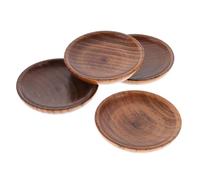 Garneck 4 Pièces assaisonné bol de sauce nourriture assiettes de soucoupe d'assaisonnement assiette service dinner set plats à la sauce soja petits bols pour tremper en bois