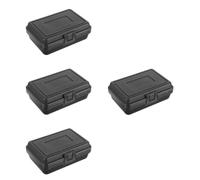 Garneck 4 Pièces Boîte à Outils Portative Rigide en Plastique Noir | Coffret Compact, Usage Nautique et Sport Extérieur, Structure Solide, Pratique pour Transport, Rangement D’équipement