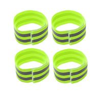 Garneck 4 Pièces Bracelet Réfléchissant Vert, Brassard Lumineux Sport | Cordon Élastique, Bande Réfléchissante, Visibilité à 360 Degrés, pour Cyclisme Nocturne, Hommes et Campeurs