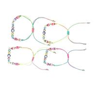 Garneck 4 pièces Bracelet Réglable Femme Evil Eye Tressé Bleu Accessoire Mode Charme pour Fille Lot