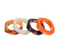 Garneck 4 Pièces Bracelets Larges Acrylique Chunky Joncs Géométriques Irréguliers Multicolores Accessoires Vintage pour Fêtes et Usage Quotidien