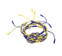 Garneck 4 Pièces Bracelets Tressés Ukrainiens Ensemble de Ajustables Bracelets Unisexes pour Hommes Femmes et Design à Nœuds Symboliques pour Usage et Célébrations