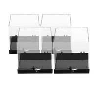 Garneck 4 Pièces Coffret de Collection de Minéraux en Plastique, Récipient pour Spécimen Minéral, Design Élégant, Grosse Capacité de Rangement, Facile à Nettoyer, pour Maisons et Vitrines