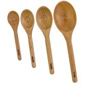 Garneck 4 pièces Cuillères à Mesurer Hêtre pour Pâtisserie Doseur Gradué Multifonction pour Café Miel et Thé Ustensiles de Cuisine Précis et Séparables