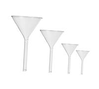 Garneck 4 pièces Entonnoirs Verre pour Laboratoire Entonnoirs Courts Verre pour Chimie Analytique Résistants Chaleur Réutilisables et Faciles à Nettoyer