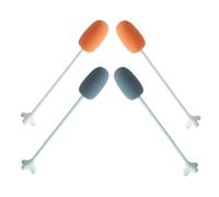 Garneck 4 Pièces goupillon brosse lave-bouteille porte-lingettes de cuisine étendoir biberon étendoir à biberons bébé nettoyeur de bouteille d'eau brosse à vaisselle en bois éponge