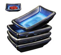 Garneck 4 Pièces Lot de Coupelles à Sauce Céramique Japonaise Bols pour Sauce Soja et Condiments Assiettes Apéritives Polyvalentes avec Émail Attrayant Faciles à Nettoyer