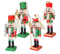 Garneck 4 pièces Lot de Décorations à Suspendre Nutcracker Figurines Colorées de Soldats pour Sapin de Noël Ornements pour Maison et Bureau