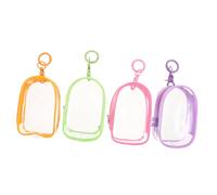 Garneck 4 Pièces Pochette de Rangement Transparente pour Figurines Miniatures avec Porte Clés Sac PVC Étanche et Poussière à Organisateur Compact pour Jouets Collection Accessoires et
