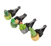 Garneck 4 Pièces porte-parfum cactus décor rafraîchir évent agrafe plus frais arôme air voitures jolis clips d'aération accessoires de voiture clip de ventilation résine