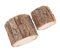 Garneck 4 Pièces Pot à Fleurs en Écorce en Bois Rustique pour Composition