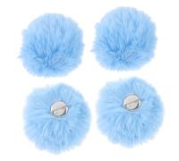 Garneck 4pièces Pompoms Décoratifs Avec Épingle Boules Detachables Pour Bonnet Chapeau Sac Accessoires Diy Pour Vêtements Et Coiffure Fille Pompon Fausse Fourrure Bleu Lumineux