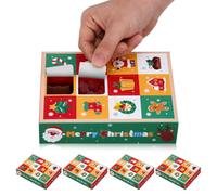 Garneck 5 Pièces Boîte à Goûter de Noël en Papier 12 Compartiments, Motif Festif pour Fêtes, pour Divertir Invités et Offrir des Friandises