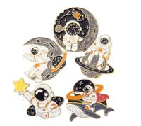 Garneck 5 pièces Broches Astronaute Cartoon Métal Lot de Épingles Boutonnière pour Vêtements Sacs et Accessoires Décoration Costume Cosmonautes Cadeau Femme