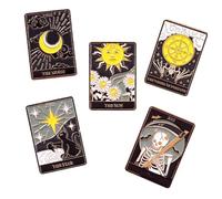 Garneck 5 pièces Broches Tarot Émail Créatives pour Chapeaux Écharpes Vêtements Unisexes Accessoires Mode Attrayants