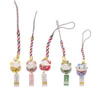 Garneck 5 Pièces Chat Porte-chance Lanière Pendentif Smartphone Adorable Chat Breloques Ornement Porte-clés Chic