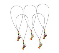 Garneck 5 pièces Collier Pendentif Tambour Africain Créatif Ornement Musical Artisanal et Amateurs Dinstruments Accessoire Chic pour Fêtes