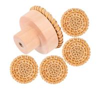 Garneck 5 Pièces Crochet Tissé En Rotin Matériel Suspendu Crochet Mural Décoratif Patères Décoratives Crochets Muraux Hook De Manteau Vintage Supports Muraux Light Brown En Bois